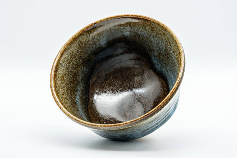 Japanese Matcha Bowl - 芳翠 Housui - Tenmoku Nagashi Glazed Ido-gata Chawan - 350ml