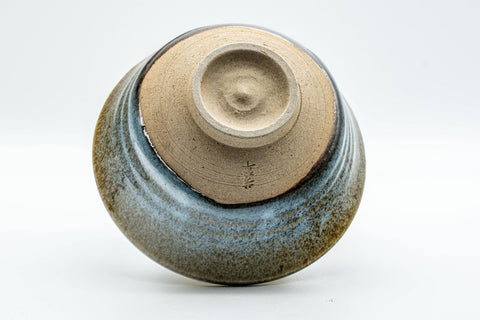 Japanese Matcha Bowl - 芳翠 Housui - Tenmoku Nagashi Glazed Ido-gata Chawan - 350ml