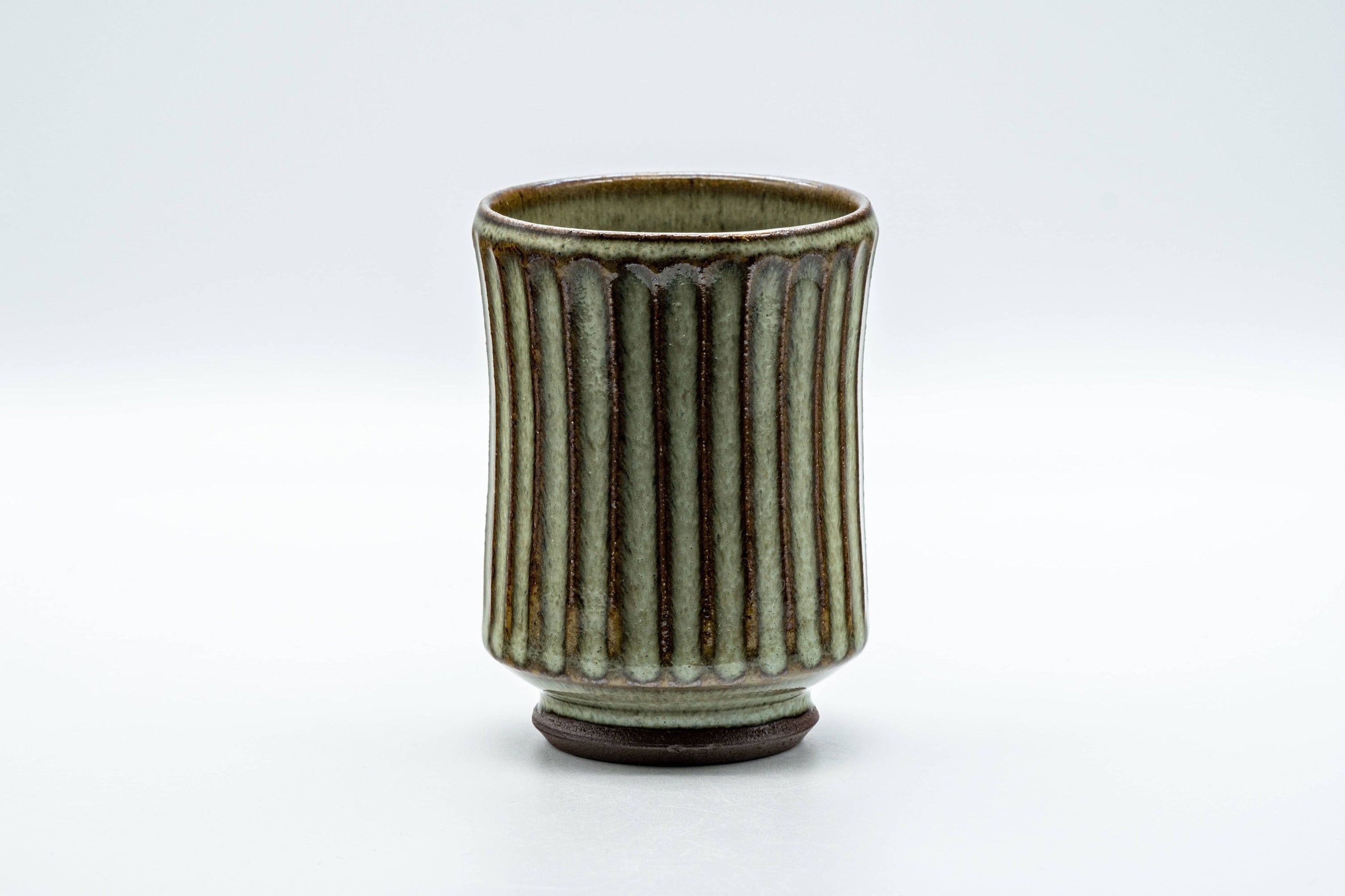 Japanese Teacup - Green Striped Dojimara-gata Yunomi - 170ml