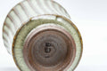 Japanese Teacup - Green Striped Dojimara-gata Yunomi - 170ml - top-down view showing the interior and glazed base