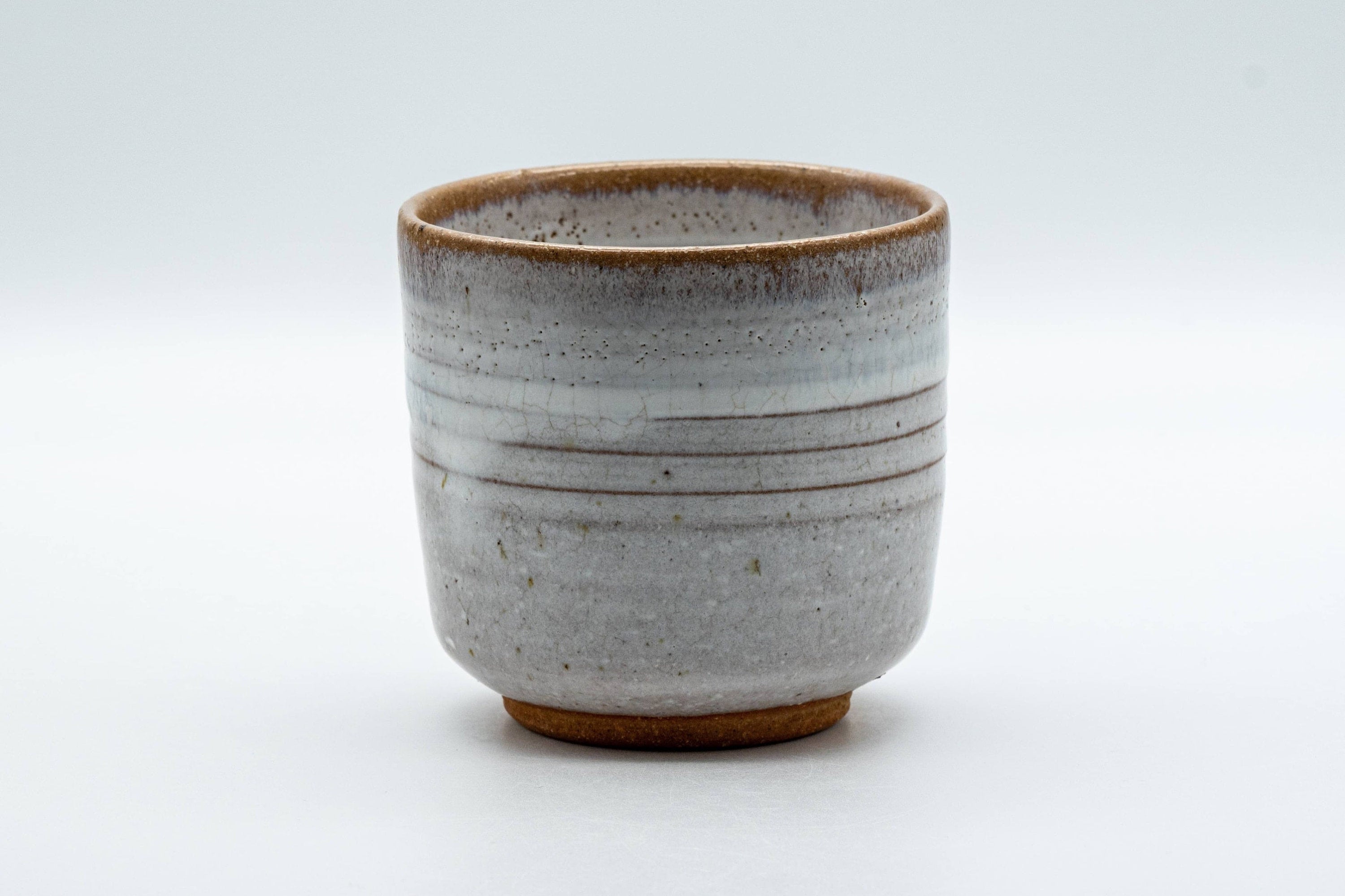 Japanese Teacup - White Drip-Glazed Hagi-yaki Yunomi - 175ml