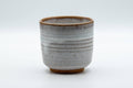 Japanese Teacup - White Drip-Glazed Hagi-yaki Yunomi - 175ml - side view showing the spiraling cylindrical body