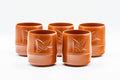 Japanese Teacups - Set of 5 Bamboo Tokoname-yaki Yunomi with Gift Box - 125ml - the five bamboo-node teacups grouped together