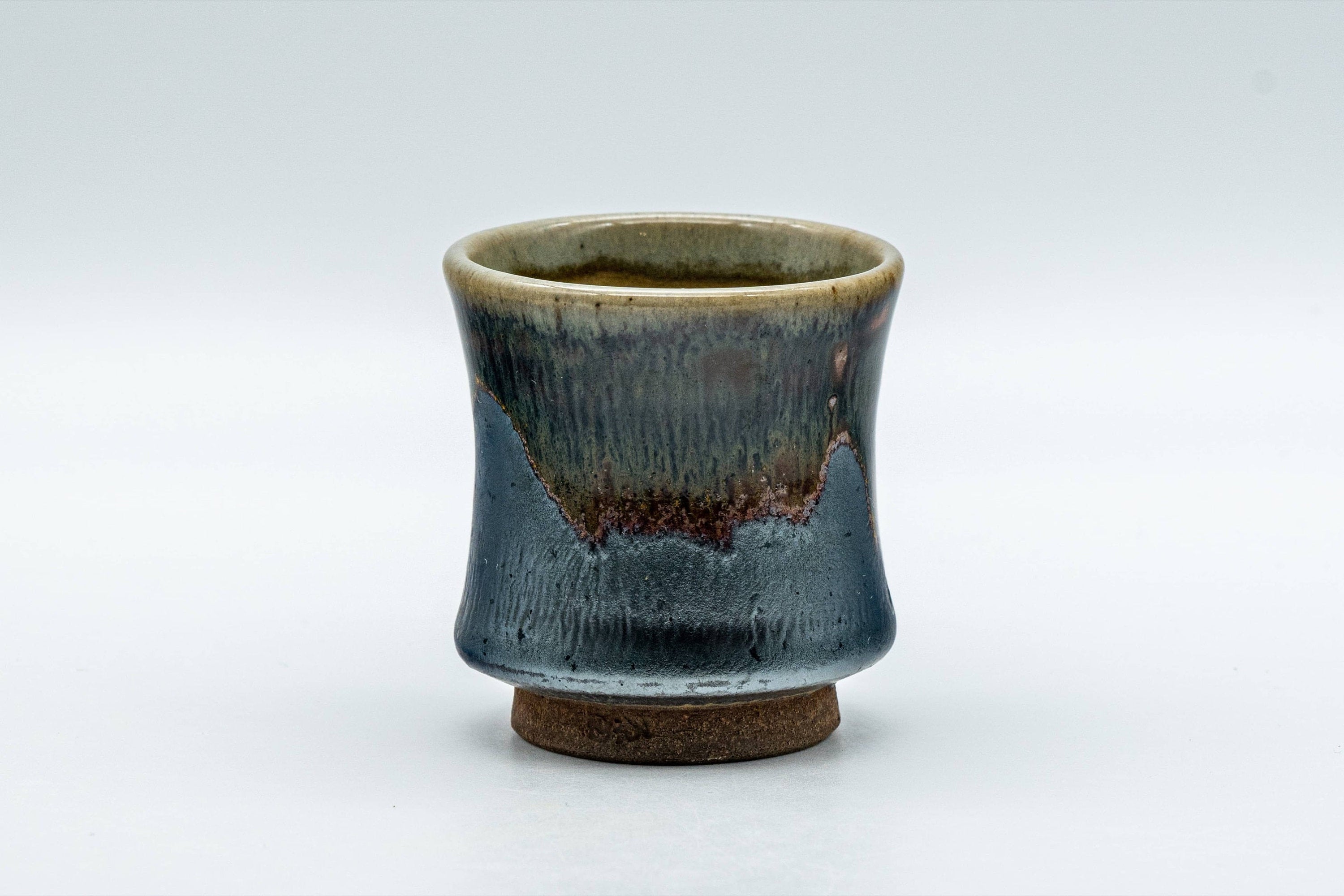 Japanese Teacup - Matte Black Drip Glazed Guinomi - 45ml