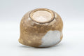 Tezumi — Japanese Katakuchi - Crackle Glazed Hagi-Yaki Water Cooler - 150ml — inverted showing the foot ring