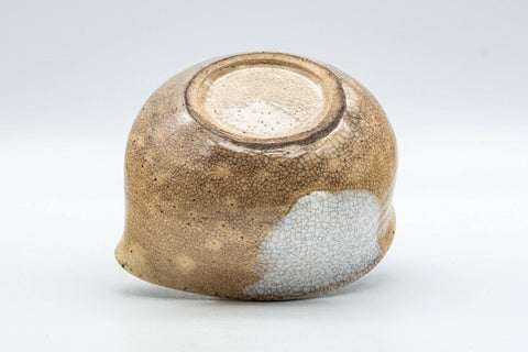 Tezumi — Japanese Katakuchi - Crackle Glazed Hagi-Yaki Water Cooler - 150ml — inverted showing the foot ring