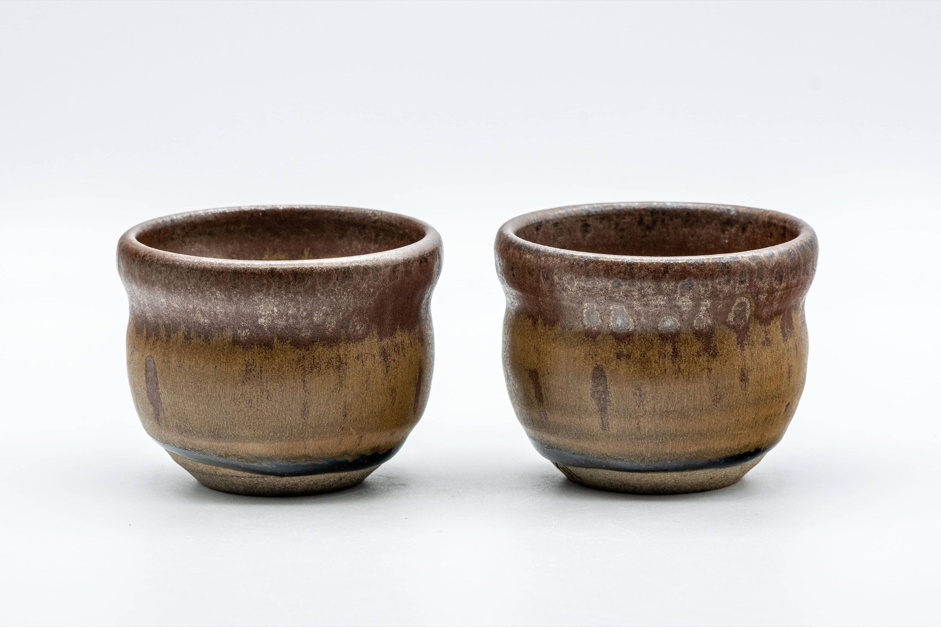 Japanese Teacups - Pair of Drip-Glazed Senchawan - 80ml