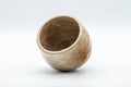 Japanese Teacup - Beige Drip-Glazed Yunomi - 180ml - tilted view looking into the interior and creamy drip-glazed lip