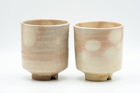 Japanese Teacups - Pair of Gohonte Hagi-yaki Meoto Yunomi with Wooden Box - 180ml