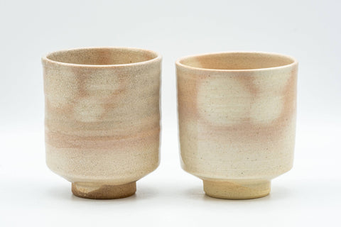 Japanese Teacups - Pair of Gohonte Hagi-yaki Meoto Yunomi with Wooden Box - 180ml