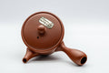 Tezumi — Japanese Kyusu - Classic Tokoname-yaki Ribbed Teapot with Fine Mesh Strainer - 200ml — top-down view of the lid