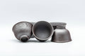 Japanese Teacups - Set of 5 Banko-yaki Senchawan - 55ml - several cups tipped to show their interiors