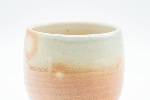 Japanese Teacup - Tsubaki Kiln Gohonte Hagi-yaki Senchawan - 110ml - eye-level side view