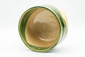 Japanese Matcha Set - Oribe-yaki Chawan with Bamboo Chasen Whisk and Chashaku Scoop - 450ml - inverted bowl showing the foot and base