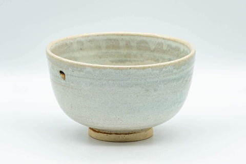Japanese Matcha Bowl - White Drip-Glazed Chawan - 400ml - Tezumi
