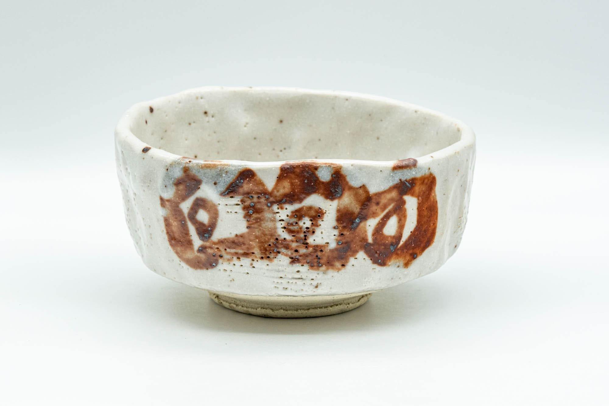 Japanese Matcha Bowl - White Shino Glazed Wabi-Sabi Chawan - 300ml - Tezumi