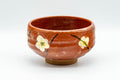 Japanese Matcha Bowl - Red Ume Hantsutsu-gata Chawan - 300ml - side view of the bowl