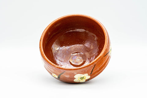 Japanese Matcha Bowl - Red Ume Hantsutsu-gata Chawan - 300ml - top-down view into the interior