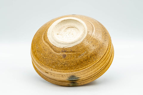 Japanese Matcha Bowl - Ki-Seto Uniquely Shaped Chawan - 300ml - the bowl inverted showing the foot ring