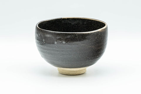 Japanese Matcha Bowl - Black and White Wan-nari Chawan - 300ml