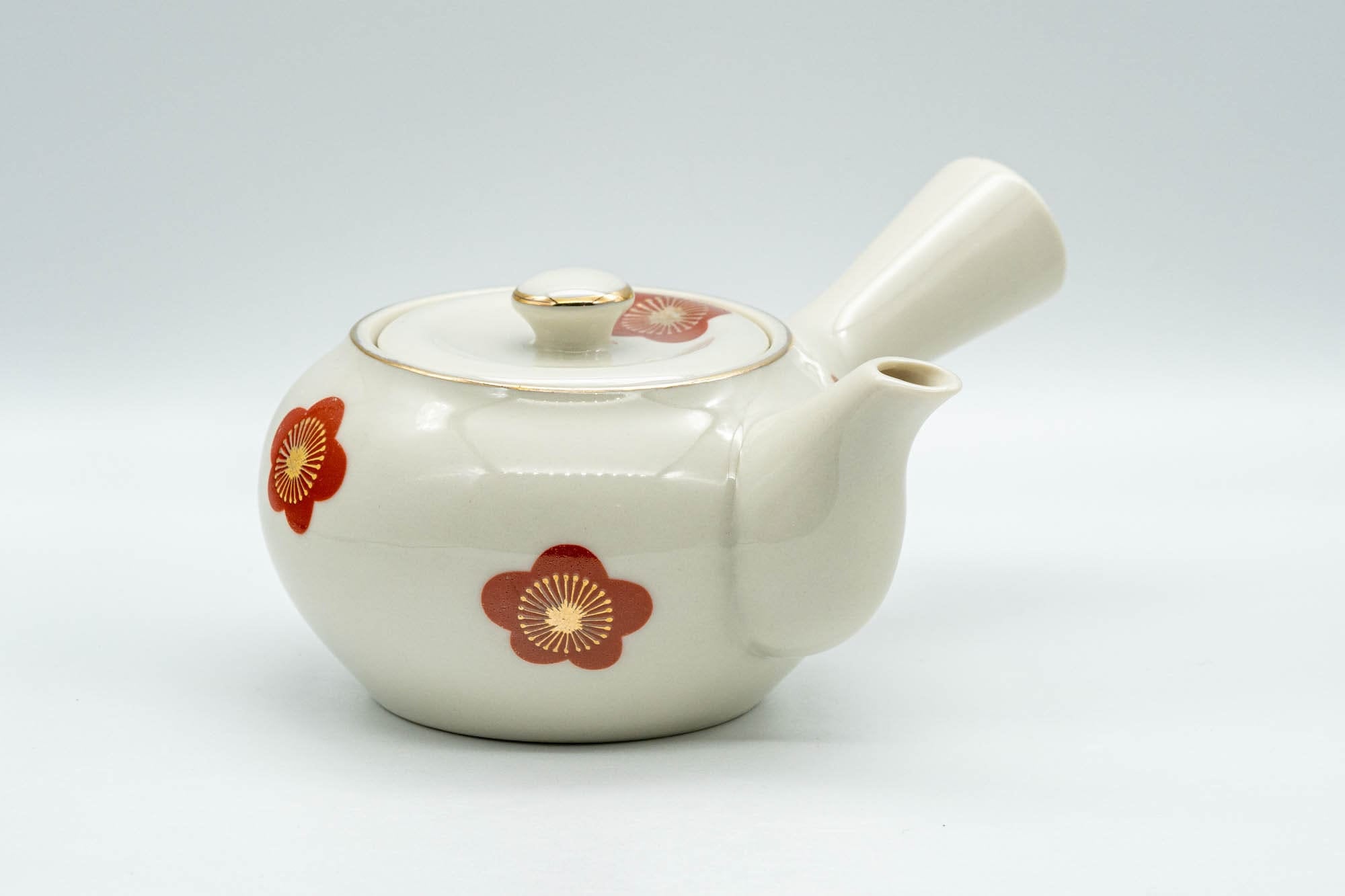 Japanese Kyusu - Floral Kutani-yaki Debeso Teapot - 275ml - Tezumi