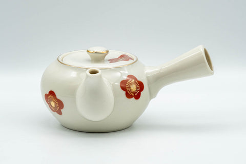 Japanese Kyusu - Floral Kutani-yaki Debeso Teapot - 275ml - Tezumi