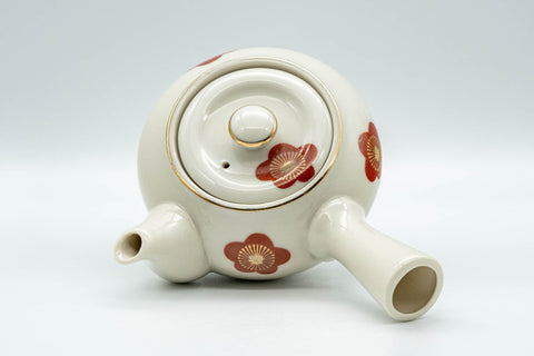 Japanese Kyusu - Floral Kutani-yaki Debeso Teapot - 275ml - Tezumi