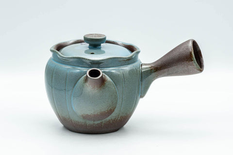 Japanese Kyusu - Teal Blue Glazed Banko-yaki Teapot - 300ml - Tezumi
