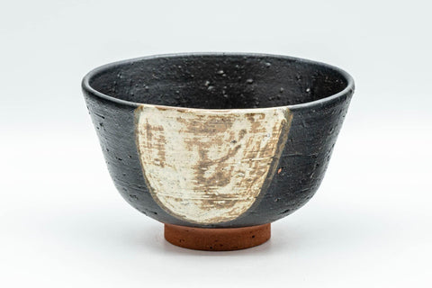 Japanese Matcha Bowl - Beige and Black Ido-gata Stoneware Chawan - 400ml - Tezumi
