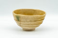 Japanese Matcha Bowl - Ki-Seto Ido-gata Chawan - 275ml - front view showing the yellow Ki-seto glaze