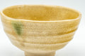 Japanese Matcha Bowl - Ki-Seto Ido-gata Chawan - 275ml - front view showing green glaze accents