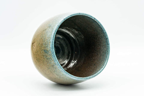 Japanese Matcha Bowl - Beige and Blue Crazed Glaze Chawan - 350ml - Tezumi