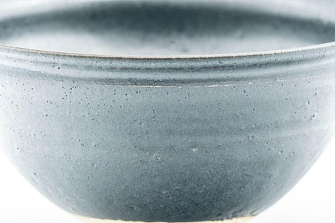Tezumi — Japanese Matcha Bowl - Matte Black Tenmoku-gata Chawan - 350ml — tipped to show the interior