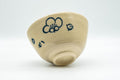 Japanese Matcha Bowl - Floral Painted Kyo-yaki Chawan - 350ml - tilted to show the foot and floral painting