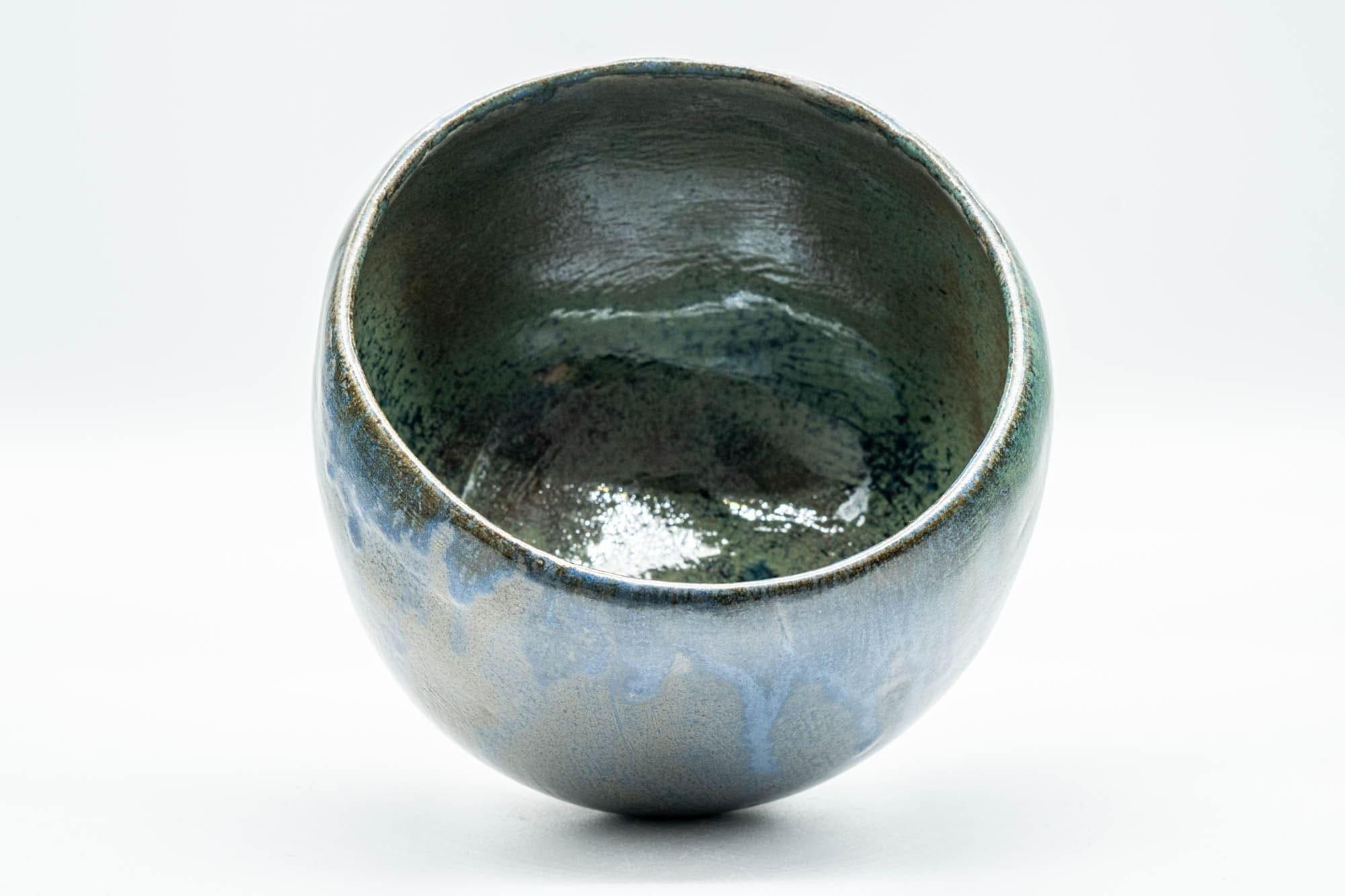 Japanese Matcha Bowl - Blue Drip-Glazed Tsutsu-gata Chawan - 600ml - Tezumi