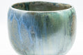 Japanese Matcha Bowl - Blue Drip-Glazed Tsutsu-gata Chawan - 600ml - Tezumi