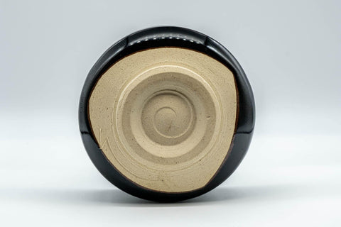 Tezumi — Japanese Matcha Bowl - Jet Black Hantsutsu-gata Chawan - 450ml — top-down view of the interior