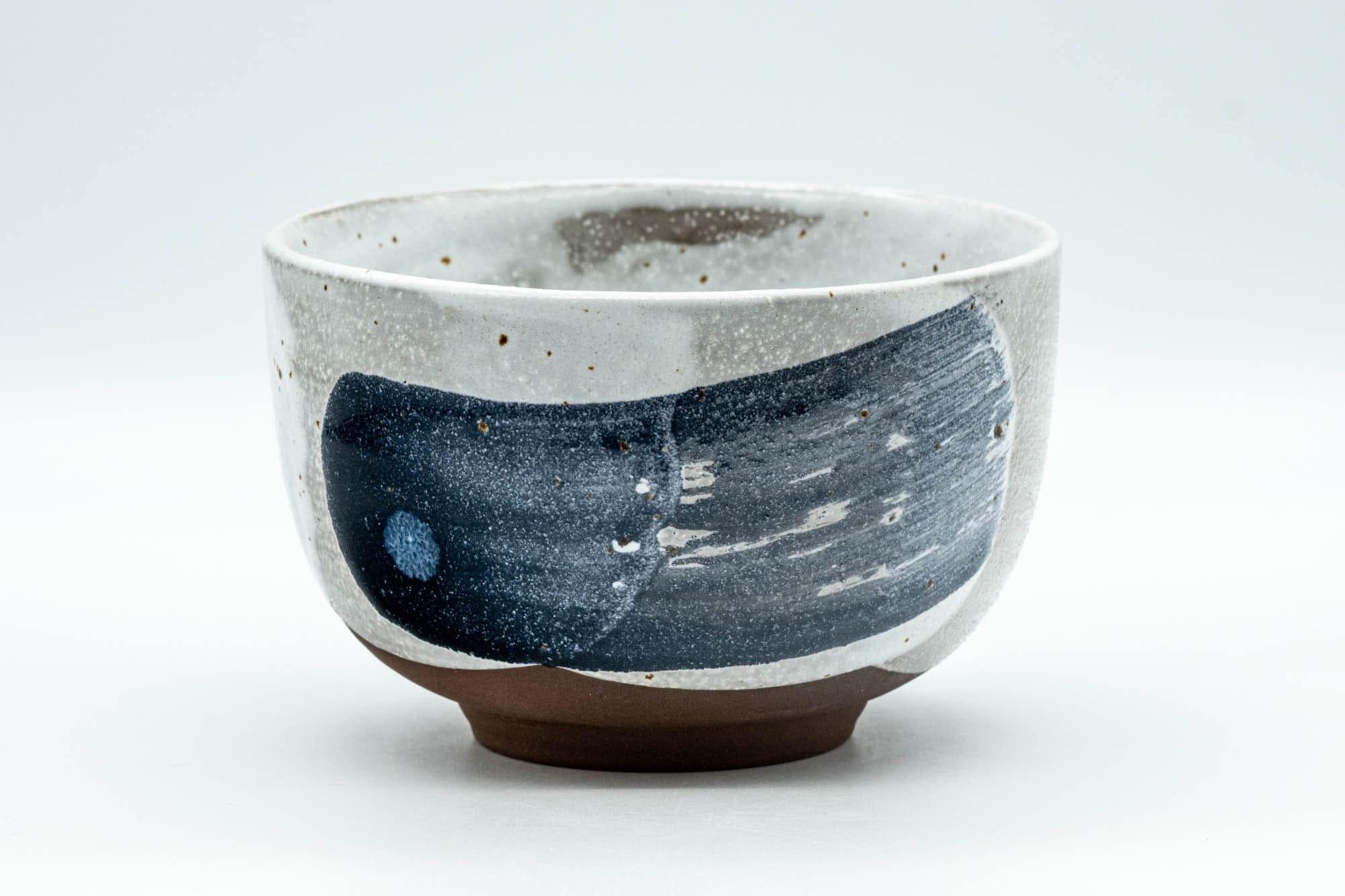 Japanese Matcha Bowl - Blue Hakeme and Grey Glazed Chawan - 350ml - Tezumi