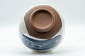 Japanese Matcha Bowl - Blue Hakeme and Grey Glazed Chawan - 350ml - Tezumi