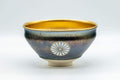 Tezumi — Japanese Matcha Bowl - 三代 北本博 Hiroshi Kitamoto III Tenmoku Glazed Gold Kyo-yaki Chawan - 300ml — front view