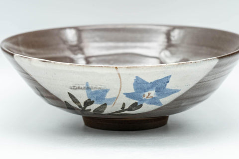 Tezumi — Japanese Matcha Bowl - Floral White Glazed Summer Chawan - 150ml — tipped to show the interior
