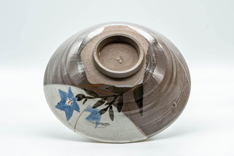 Tezumi — Japanese Matcha Bowl - Floral White Glazed Summer Chawan - 150ml — top-down view of the interior