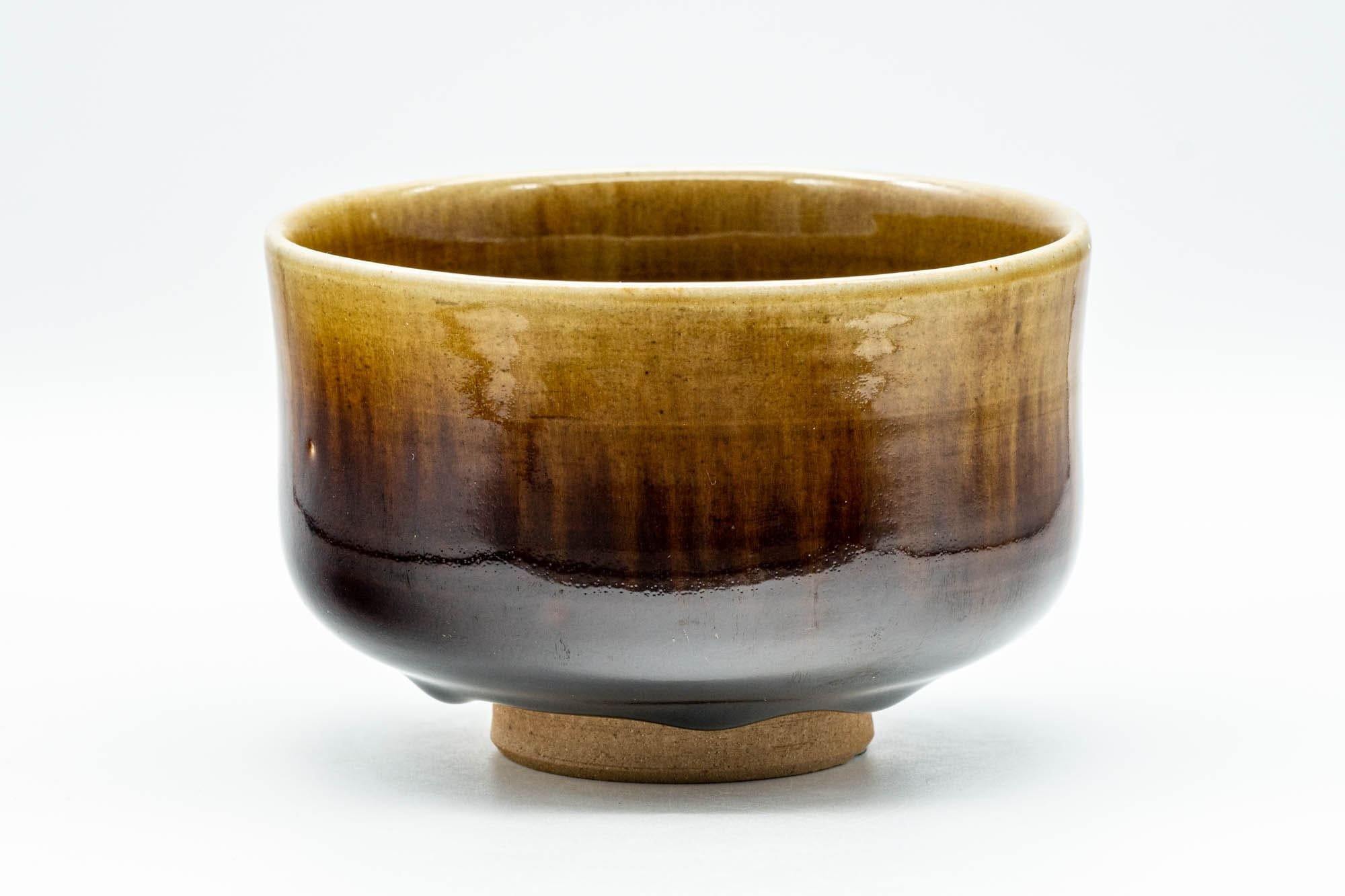 Japanese Matcha Bowl - Orange and Brown Drip-Glazed Chawan - 500ml - Tezumi