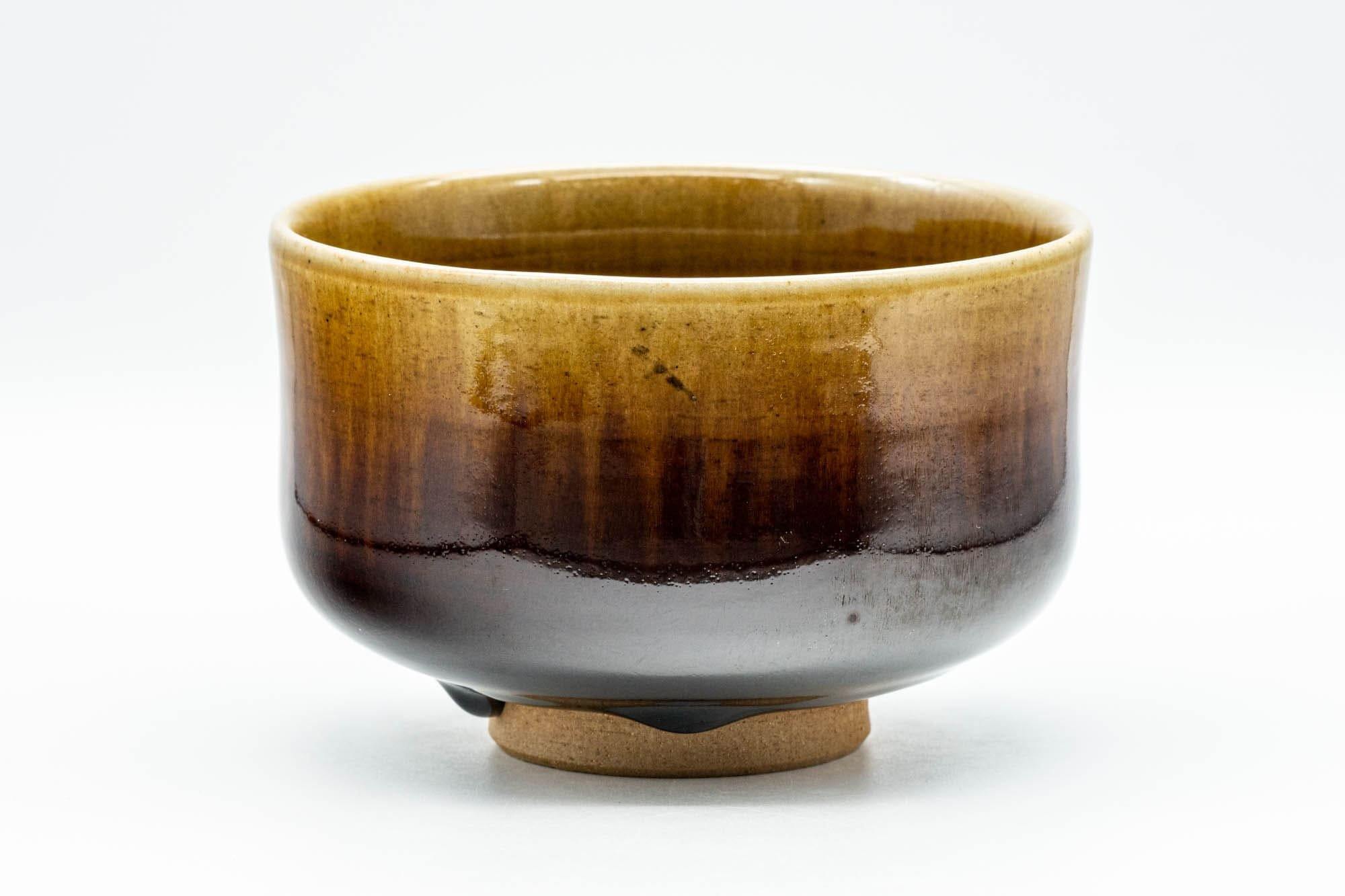 Japanese Matcha Bowl - Orange and Brown Drip-Glazed Chawan - 500ml - Tezumi