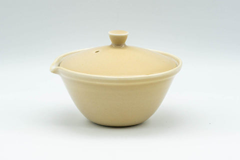Japanese Shiboridashi - 朝日焼 Asahi-yaki Beige Porcelain Teapot - 100ml - Tezumi