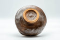 Tezumi — Japanese Matcha Bowl - Shiho-gata Shigaraki-yaki 容子 Chawan - 350ml — tipped to show the interior