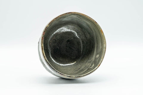 Tezumi — Japanese Matcha Bowl - Green Drip-Glazed Wabi-Sabi Winter Chawan - 300ml — top-down view of the interior
