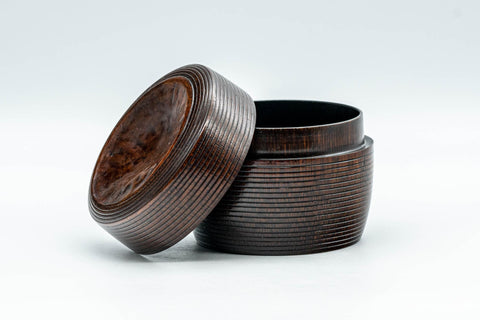 Japanese Natsume - Bamboo Lacquer Groovy Matcha Tea Caddy - 240ml