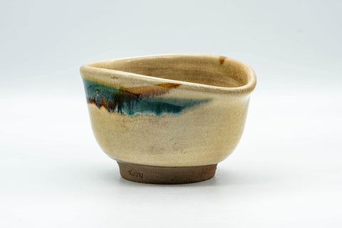 Japanese Katakuchi - Beige and Blue Drip-Glazed Water Cooler - 250ml - Tezumi