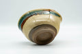 Tezumi — Japanese Katakuchi - Beige and Blue Drip-Glazed Water Cooler - 250ml — inverted showing the foot ring